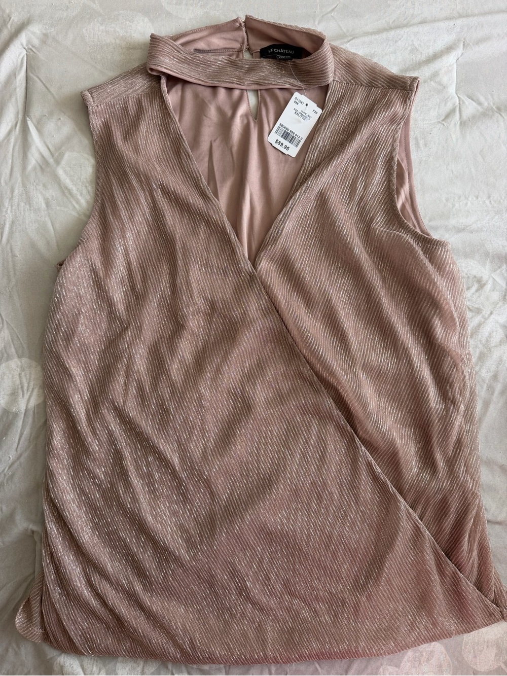 le chateau Dusty Rose Sleeveless Faux-Wrap Camisole